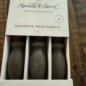New Hearth & Hand with Magnolia Unscented Taper Candles 6 pcs